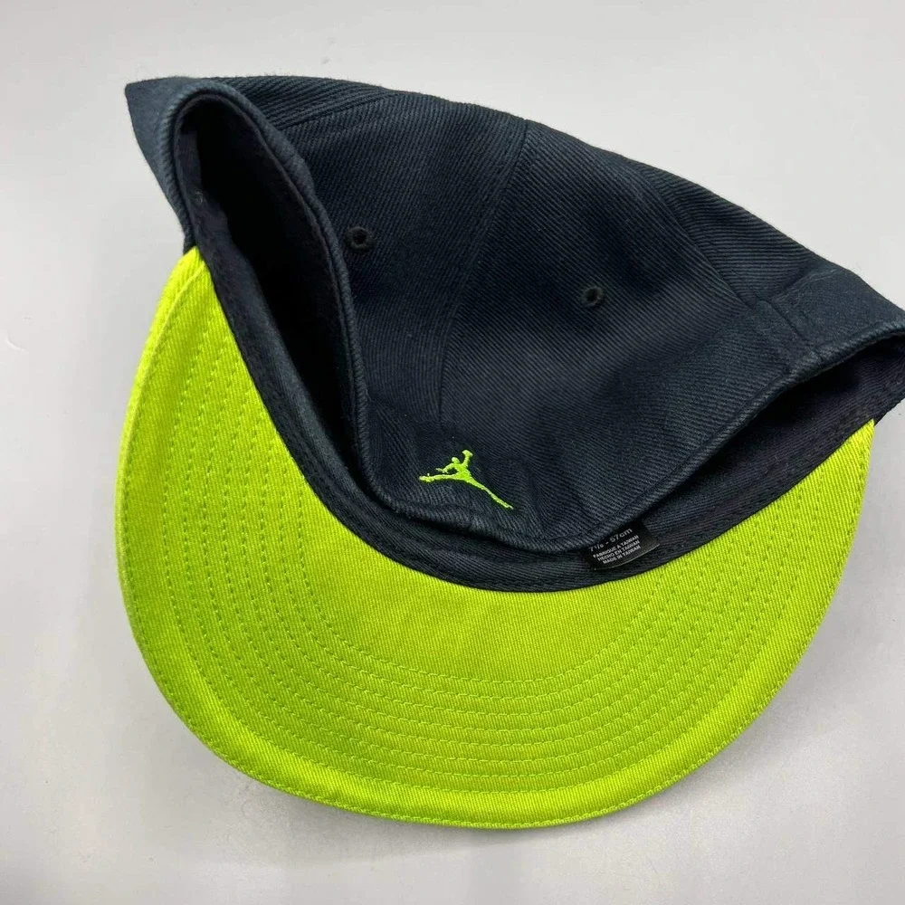 Air Jordan Hat Men 7 1/8‎ Navy Green Embroidered Jumpman Fitted Cap
